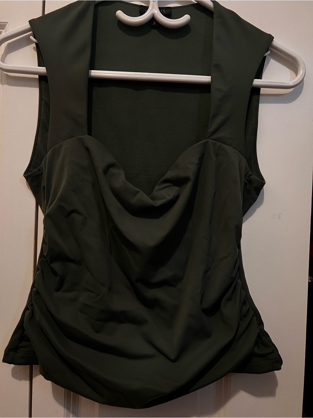Dynamite Olive Green Draped Cowl Neck Camisole